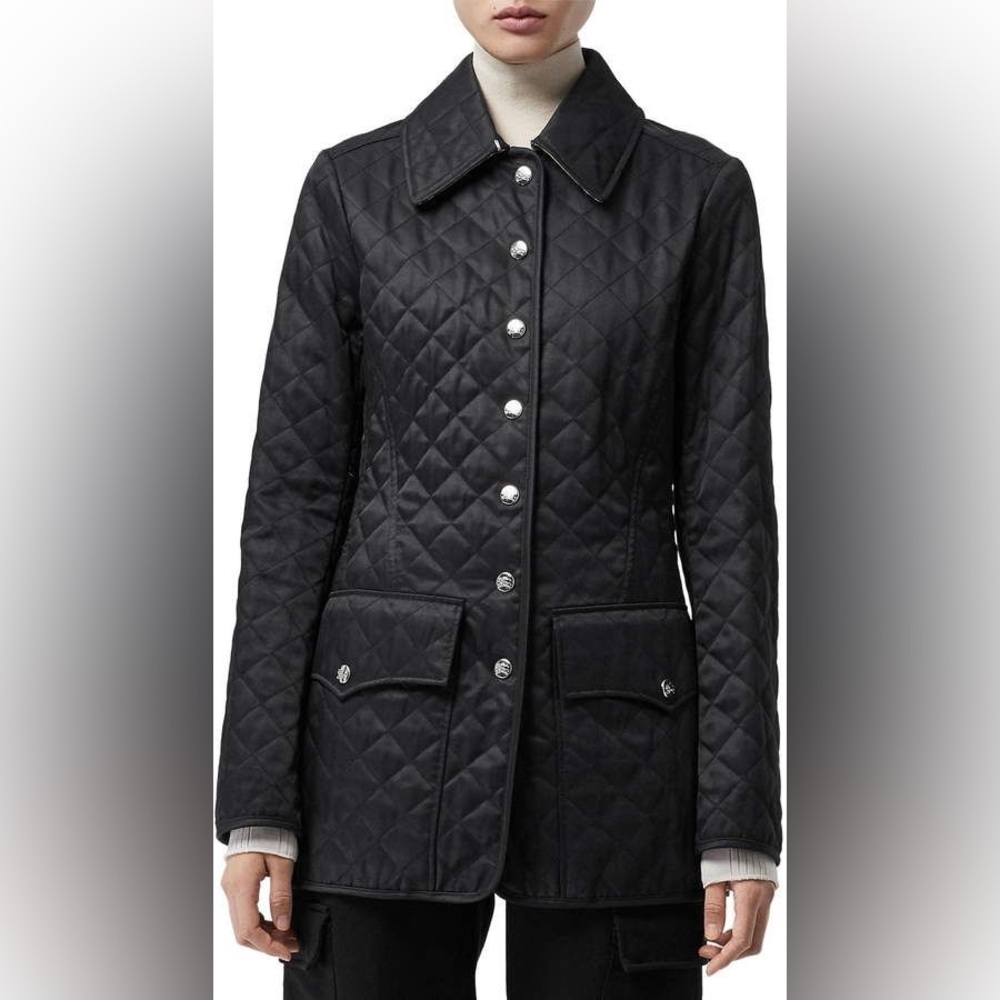 Burberry Borthwicke Diamond Quilted Snap Jacket
